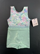 More Than Magic Teal Floral Gymnastics Leotard Size 3T Toddler NEW NEW
