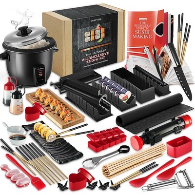 CraftZee Sushi Making Kit - Complete Sushi Maker DIY Kit with Guide Book & More