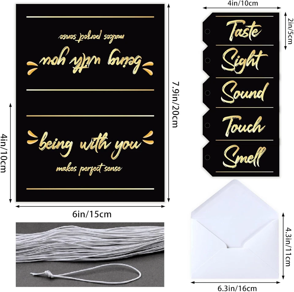 5 Senses Gift Tags Set - Five Senses Card for Him - Anniversary, Valentine'S Day - Image 2 of 4