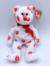 -C TY BEANIE BABY BABIES WITH TAG TEDDY BEAR VALENTINES DAY SMOOCH 2000