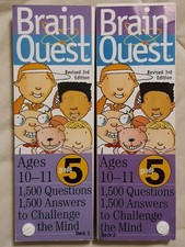 Brain Quest Grade 5 Revised 3rd Edition Ages 10 - 11 2 decks