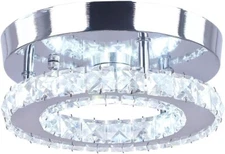 Modern Mini Led Chandelier Semi Flush Mount Crystal Lighting Ceiling Lamp