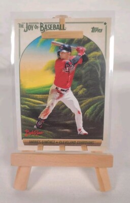Andres Gimenez 2023 Topps X Bob Ross Easel Joy of Baseball #51 Parallel SSP 