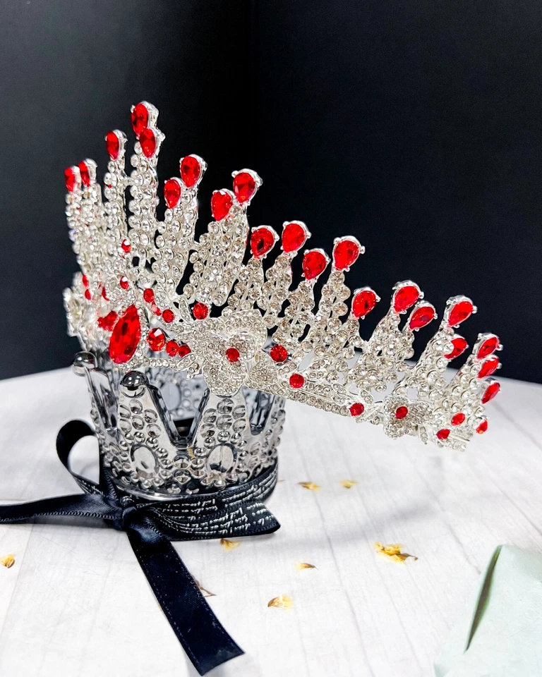 Tiara Princesa, Diadema Cristal Rojo, Corona Cumpleaños, Reina de Regreso a Casa Baile de graduación Foto 2 de 4