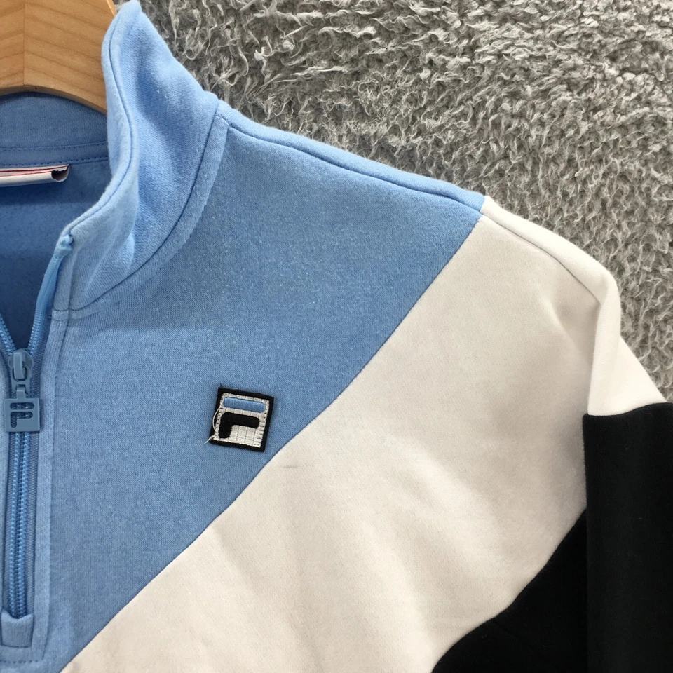 Fila 1 /4 Zip Sweatshirt Womens S White Black Blue Long Sleeve Pullover Casual - Image 3 of 4