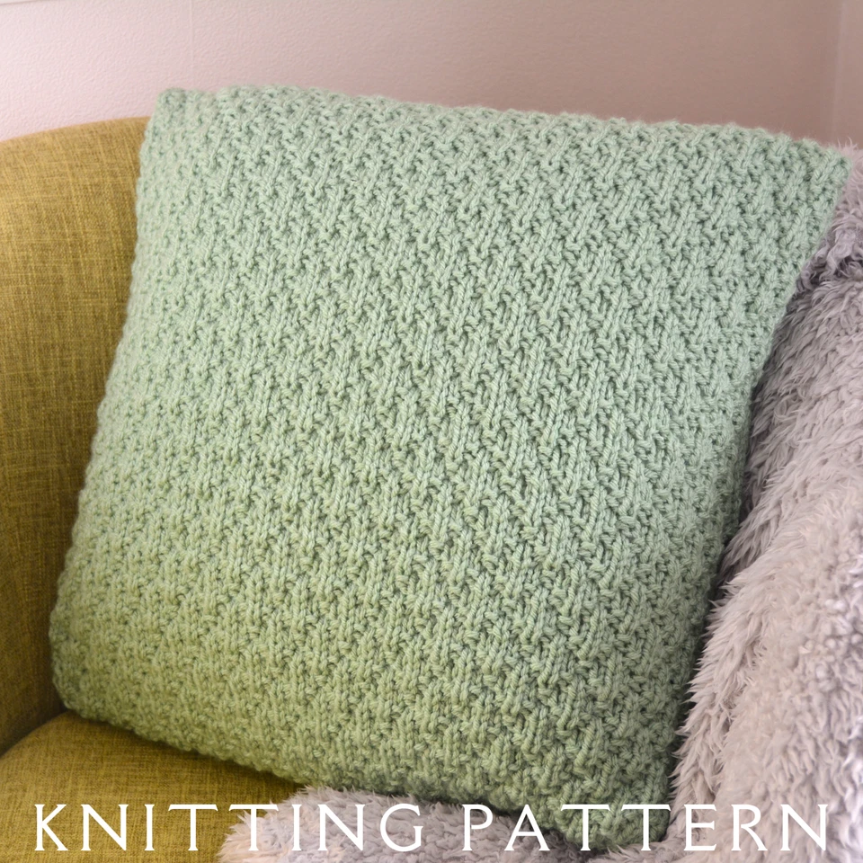 Cushion Cover Knitting Pattern Little Diamonds Printed Pattern To Knit Yourself - Image 4 of 4
