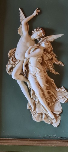 Dos placas de alto relieve de porcelana Karl Ens enmarcadas C1900 después de W Bouguereau - Imagen 2 de 23