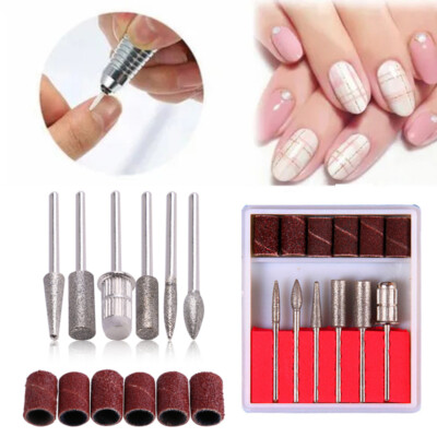 Nail Drill セット ネイルアート用品 12pc Nail Art Drill Bits File SET Manicure Machine Grinding Heads