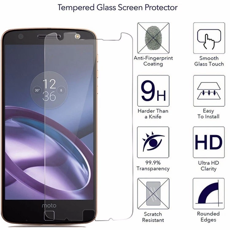 Протектор экрана Motorola Moto Z4, Z2 Force, Z Play, Z3 Play, E5, X4 закаленное стекло - Изображение 4 из 4