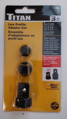 Titan 30936 Tool 3-piece Low Profile Adapter Set
