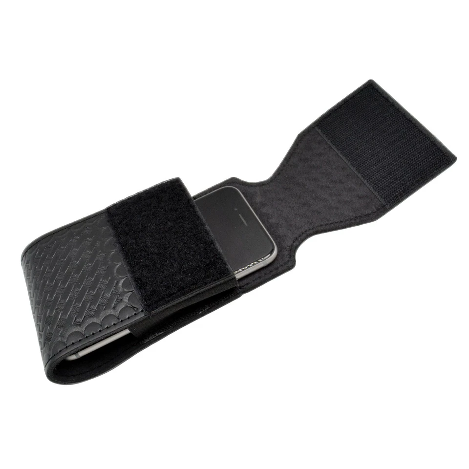 Basketweave Leather Smart Phone Case Holder Pouch Police Belt Slide Large - Image 4 of 4