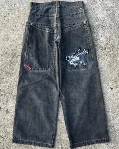 Unisex JNCO Hip-Hop Baggy Freizeit Skateboard Denim Retro weites Bein Hose 2025 - Bild 39 von 39