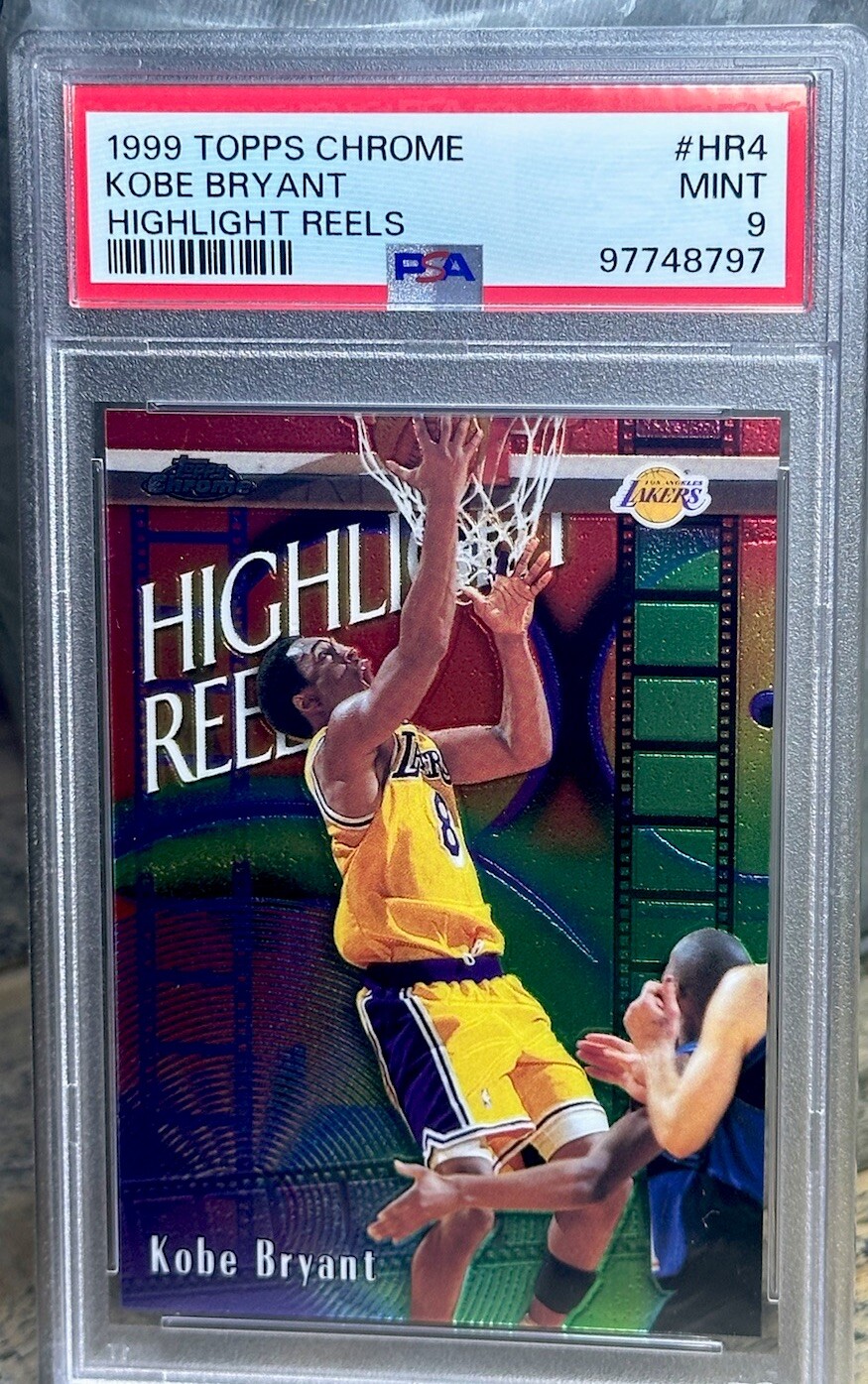 KOBE BRYANT PSA GRADED RARE RAINBOW HOLO FOIL TOPPS CHROME INSERT CARD HOF MVP view 8