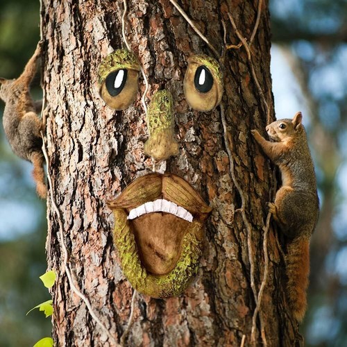 Tree Faces Decor Old Man Tree Hugger Bark Ghost Face for Halloween Easter Garden - Picture 17 of 22