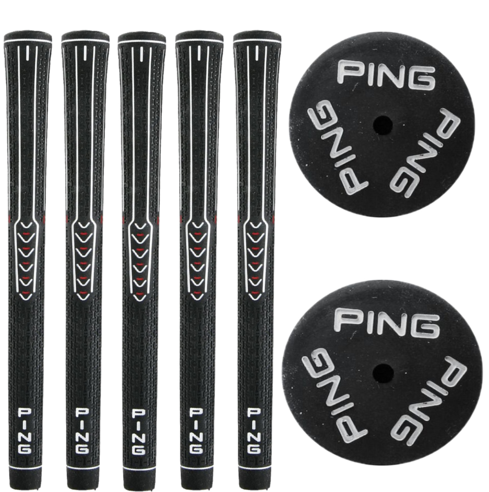 Grips Set Standard Size Core .600" Ribbed Black/white