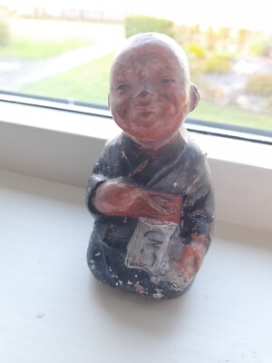 Altes Sammlerstück Japanische Hakata Puppe Figur Ton Kimono Sammlerstücke