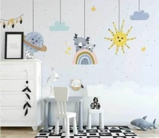 3D Koala Rainbow G651 Wallpaper Wall Murals Removable Self-adhesive Honey