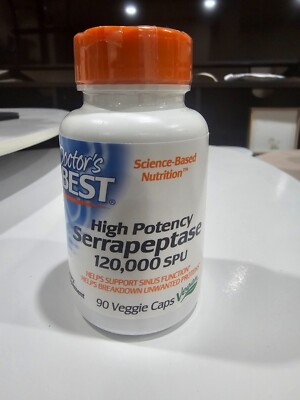 Doctor's Best High Potency Serrapeptase  Capsule - 90 veggie free shipping.