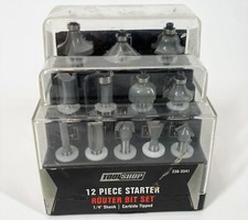 New TOOL SHOP 11 PC TUNGSTEN CARBIDE TIPPED 1/4" Shank ROUTER BIT SET 236-3541