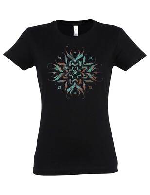 Tattoo Abstract Damen T-Shirt Random Abstract Art Colourful Forms Form Oldschool