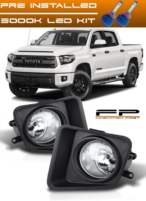 LED + 2014 - 2017 Toyota Tundra Fog light Lamps Kit Clear Lens Full