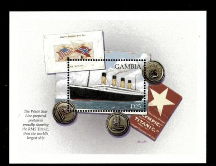 VINTAGE CLASSICS - Gambia 1998- Titanic- Souvenir Stamp sheet - Scott 2054 - MNH