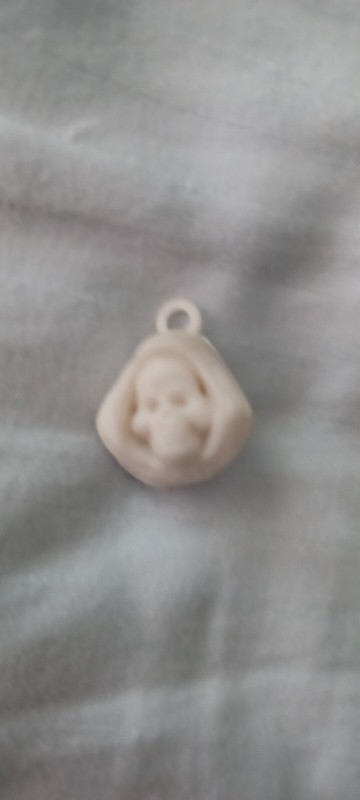 VINTAGE GUMBALL RARE  HORROR HOODED SKULL HEAD MONSTER CHARM/TOY/STATUE 