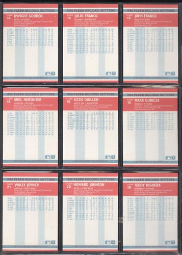 Tarjeta de béisbol Fleer Record Setters 1988 ver lista - Imagen 37 de 69