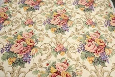 Vintage Mill Creek Raymond Waites Victorian Linen Weave Floral Fabric Gardens