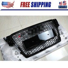 Front Mesh Rs4 Style Bumper Hood Hex Grille Black For 2009-2012 Audi A4s4 B8 8t
