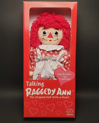 Talking RAGGEDY ANN 18'' Doll - Says ''I Love You'' when Hugged - WORKS! - NOS