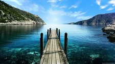 Landscape greece hills pier nature water deviantart Custom Gaming Mat Desk
