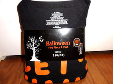 Halloween Two Piece PJ Pajama Set size S 6/6X Let s Hang Out/Bat/Pumpkins - NEW