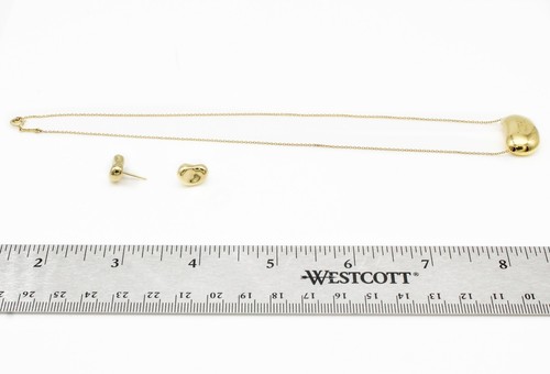 Tiffany & Co. Elsa Peretti 18k Yellow Gold Bean Necklace & Earring Set D-187 - 第 6/6 張圖片