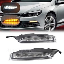 Led Daytime Running Light Fog Lamp For Vw Scirocco R 10-14 White Drlamber Turn Led Daytime Running Light Fog Lamp For Vw Scirocco R 10-14 White Drlamber Turn