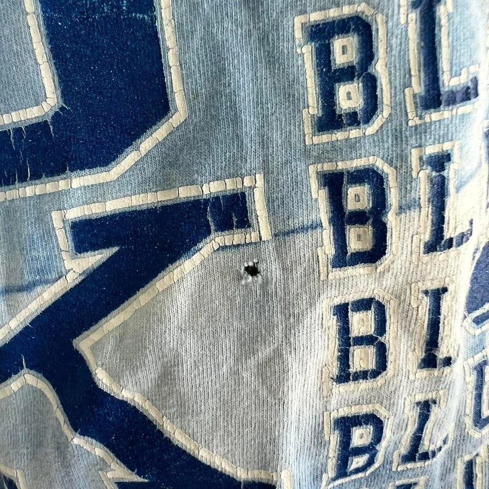 90s Blue Duke University tie dye t-shirt SINGLE STITCH AOP - Image 2 of 4