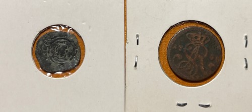 COPPIA MONETE ANTICHE STRANIERE DA CATALOGARE IN MATERIALE VARIO - Picture 4 of 6