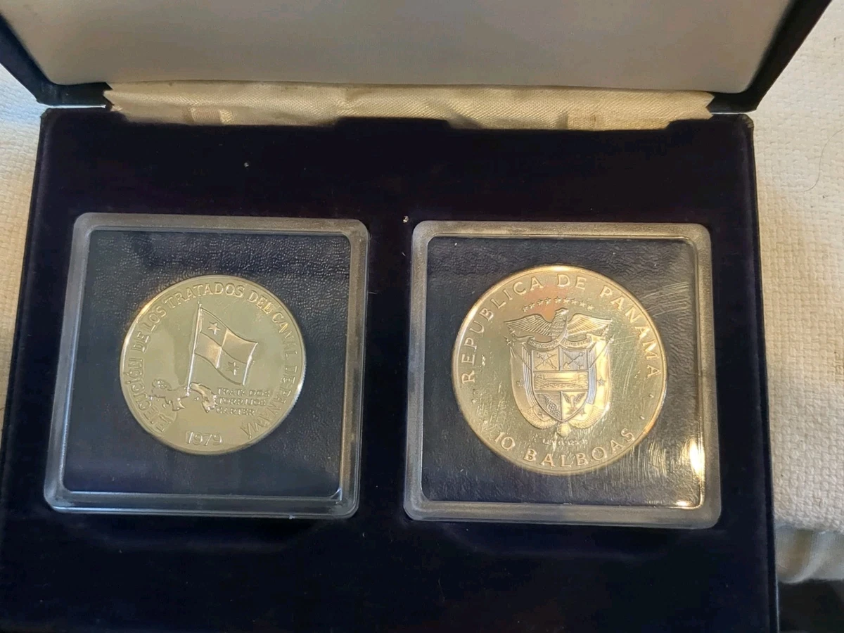 1979年 パナマ銀貨 10バルボア パナマ運河条約締結記念銀貨 SV925特大 Silver 1979 Panamanian Coins for sale | eBay