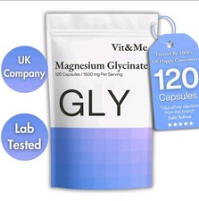 Magnesium Glycinate 1500mg – 120 Vegan Capsules – Pure Magnesium Bisglycinate 0.09 per thousand milligrams