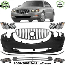 Front Bumper Cover Fascia & Grille Assembly Kit For 2008-2009 Buick LaCrosse