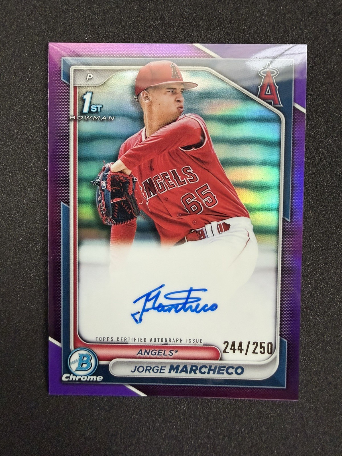 2024 Bowman Chrome Jorge Marcheco 1st Purple Refractor Auto 244/250