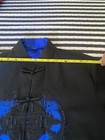 Vintage Dragon Mandarin Martial Arts Kimono Black w/ Blue Dragon Frog Closure — photo 7