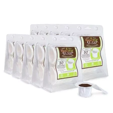 EZ-Cup 2.0 Disposable Paper Filters with Patented Lid Design for Reusable Coffee