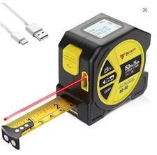 3-in-1 Laser Tape Measure 50M Meter Infrared Distance Measuring Ruler