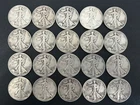 (20) Liberty Walking Half Dollar-90%SILVER-Various Dates-Circulated-Uncertified