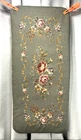 VTG Handmade Wool Needlepoint Floral Roses PIANO BENCH CUSHION Cover 15.5" x 34"