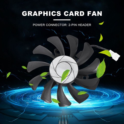 2X(HA8010H12F-Z 75MM 2Pin GTX1050Ti GPU Cooler DUAL Fan for GTX4551 - Photo 2/8