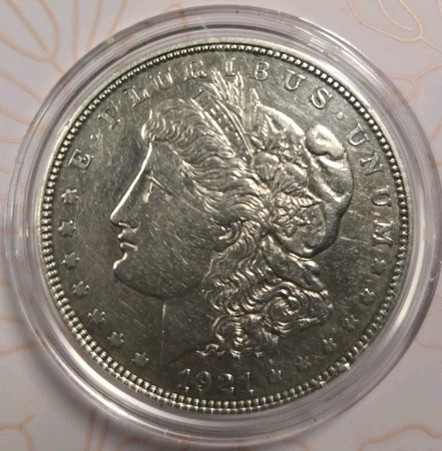 BEAUTIFUL MICRO "D" 1921-D MORGAN SILVER DOLLAR AU++ COLLECTOR GRADE
