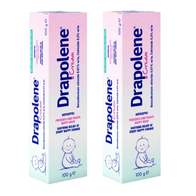 2x Drapolene Antiseptic Cream For Nappy Rash 100g - Soothing Relief