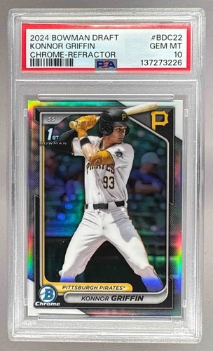 3226 Konnor Griffin 2024 Bowman Chrome Draft #BDC-22 Refractor 1st RC PSA 10
